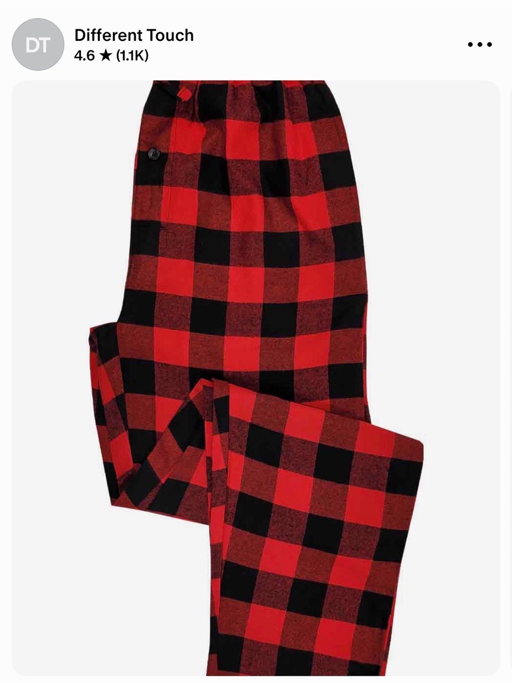 Different Touch Red and Black Buffalo Plaid Men’s Pajama Bottoms